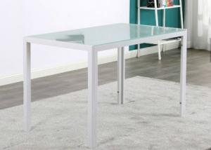China White 52.91lb 20×70×75cm Tempered Glass Dining Table wholesale