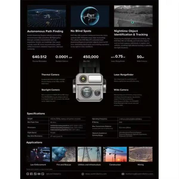 Spot 4N 8K 4K Infrared Thermal Imaging Drone10x Optical Zoom And 10KM GNSS RTK