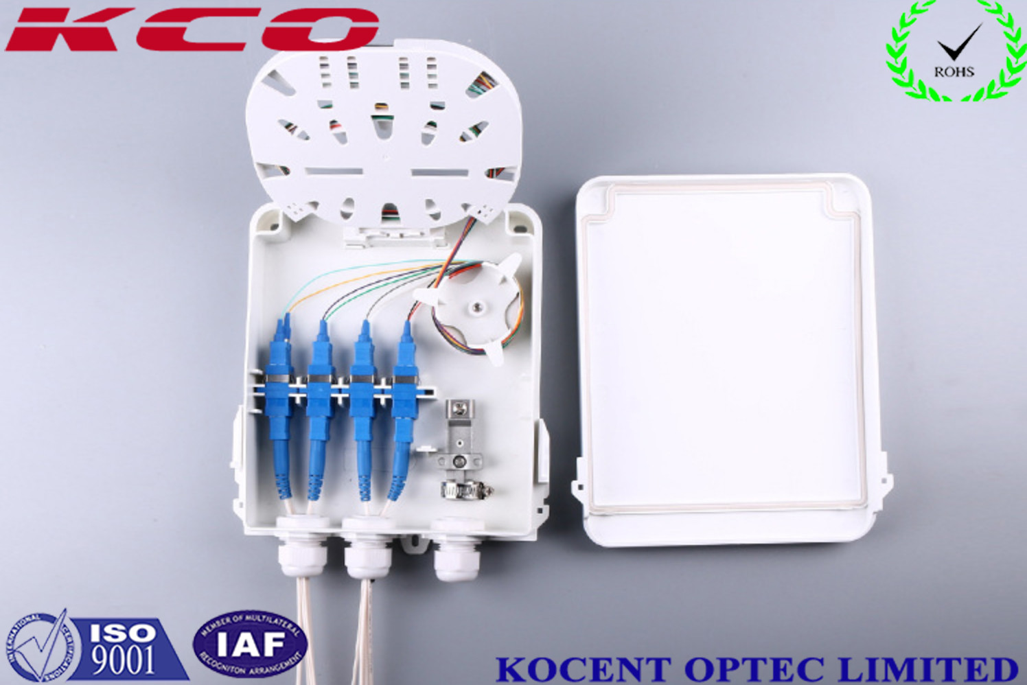 China Outdoor Water Proofing 8 Cores Fiber Optic Splitter Terminal Box FTTH FTTB KCO-FDB-8C wholesale