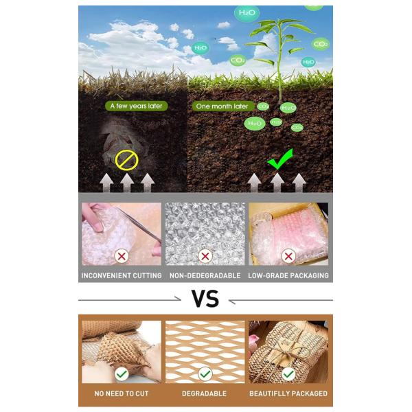 30cm*30m Brown Hex Buffer Cushion Vellum Kraft Paper Roll Packing Honeycomb Craft Packaging Kraft Wrapping Paper Honeycomb Wrap