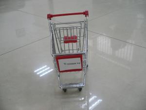 China Mini shopping cart trolley with company sticker with plastic advertising board wholesale