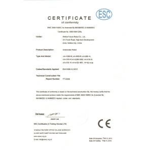 Shandong Future Robot Co.,Ltd Certifications