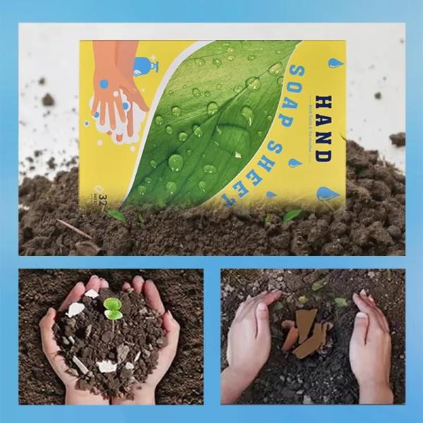 Travel Outdoor Cleaning Dissolving Hand Soap Sheets Easy Dissolved Eco Friendly