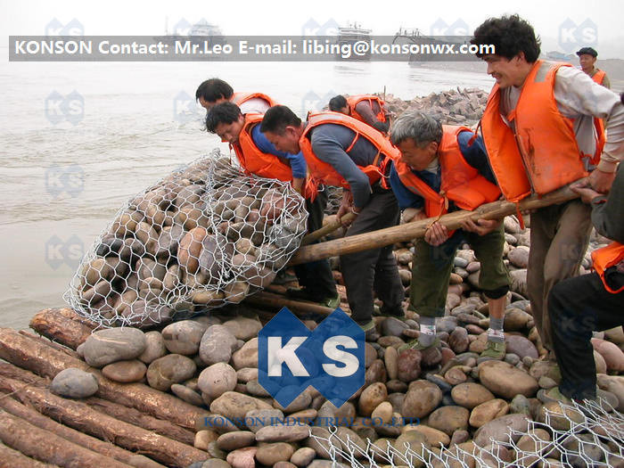 Professional Sack Gabion Mesh Hexagonal Wire Netting Strong Destruction