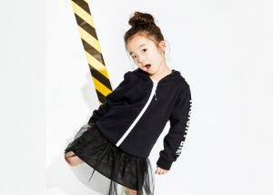 China Trendy 100% Cotton Girls Fleece Hoodie , Casual Kids Cardigan Sweater wholesale