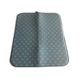 China Dot Printed Dish Drying Mat 17x19inch with Mesh Backing wholesale