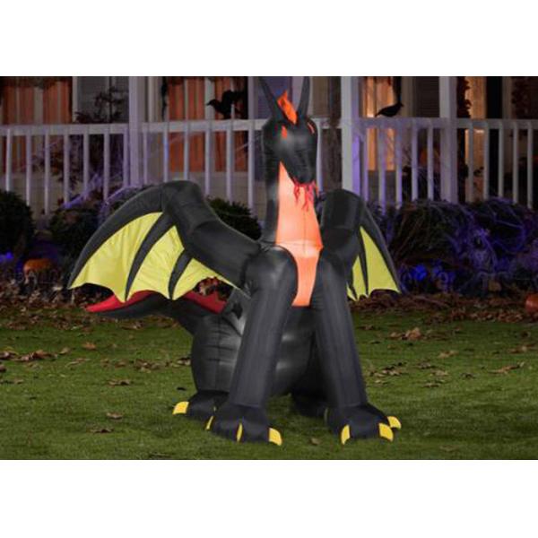 Halloween Decoration 9 Ft. H Projection Inflatable Fire / Ice Dragon With Wings