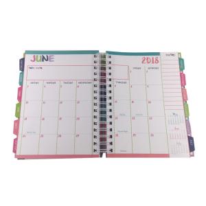 China Hardcover Spiral Planners Printing Custom Journal Notebooks With Tabs wholesale