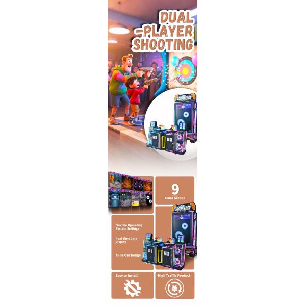 Dual Players Gun Arcade Games 75 Inch Screen Gun Arcade Machine