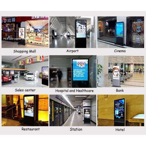 Digital LCD Signage Indoor Kiosk Narrow Bezel 55 Inch Totem Ultra Thin Design