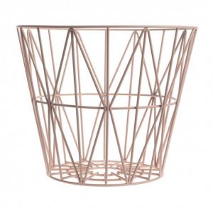 China Brass Large Storage Wire Grid Baskets , Wire Basket Clothes Storage Hamper on sale