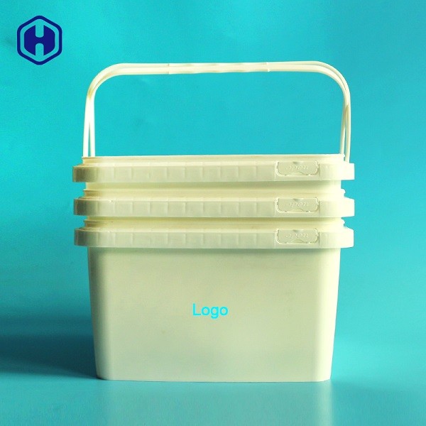 White IML Tubs Print Custom Logo Double Handles Empty Food Containers