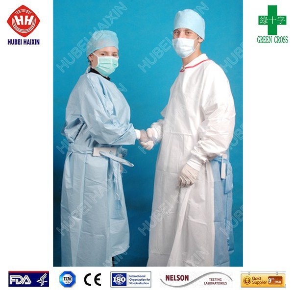 Nonwoven Plastic Isolation Gowns , Unisex Disposable Medical Exam Gowns