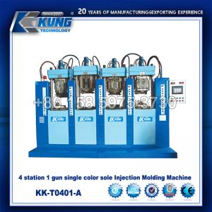 China 4 Station Plastic Sole Injection Molding Machine Durable 2 Guns Double Color wholesale