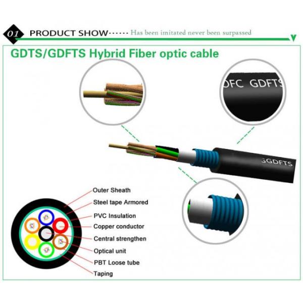 GDTA GDTS GDTA53 Multimode Armoured 2-144 core hybrid fiber power cable 2