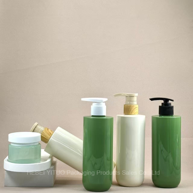 China Green Plastic Shampoo Container Travel Refillable 500ml wholesale