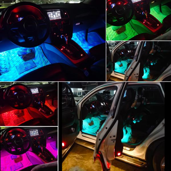 RGB Atmosphere lamp Remote Interior 5050 LED Strip Atmosphere Car Lights With APP Music Wireless