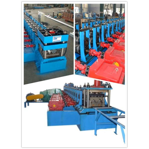 Blue Guardrail Roll Forming Machine , Highway Guardrail Making Machine CE And ISO