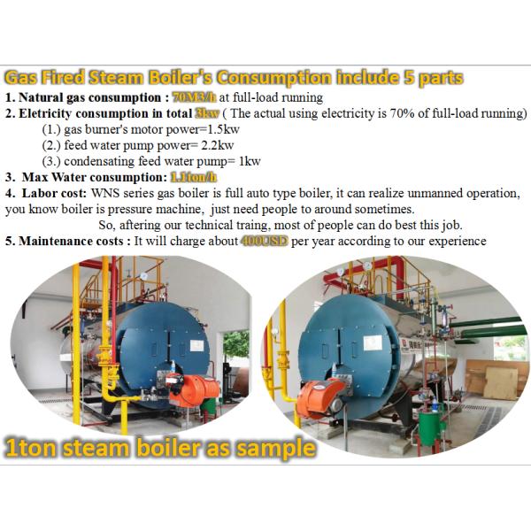 Stable 1500kg/H Gas Oil Steam Boiler 1.0 Mpa / 1.6MPa Rated Working Pressure