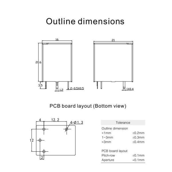 Universal 12V SPST Relay 17A 0.36W Slim Sealed Type PCB Mount For Water Dispenser