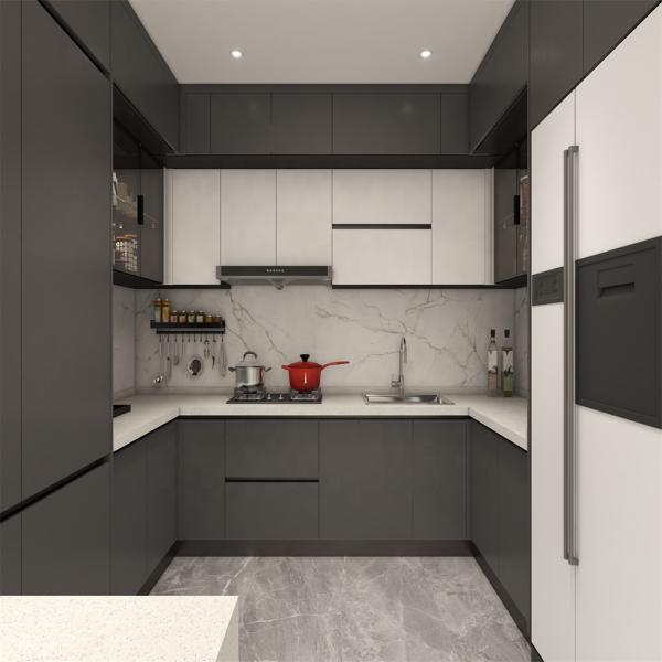 Transform Your Kitchen with Customizable Gray Wood Cabinets and MDF Doors from YALIG