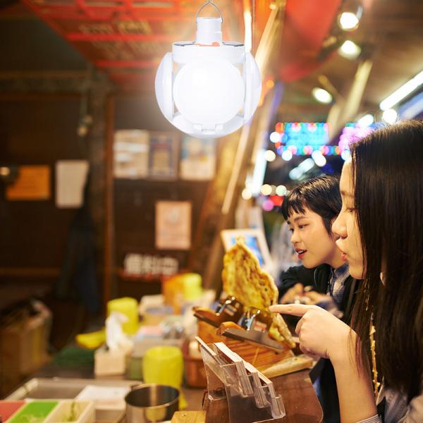 Folding LED Soccer Ball Lamp USB Charge Search Light For Camping