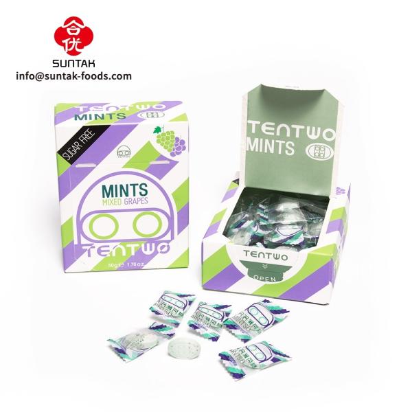 Sugar Free Grapes Flavoured Strong Mints Candy In Paper Box Pack