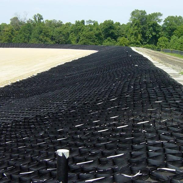 Quality 100% Virgin HDPE Black Perforated Geocell Ground Grid Geoweb Soil Stabilizer for sale