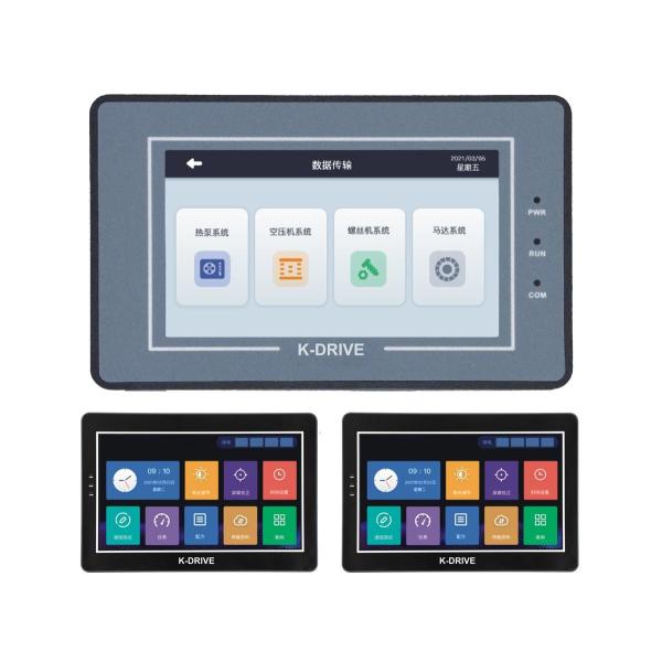 CE Black 7 Inch HMI Touch Screen With 232 422 485 USB Ethernet U Disk Interface