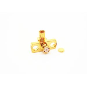 China Female Right Angle SMP RF Connector 2 Holes Flange Mount Coaxial Connector wholesale