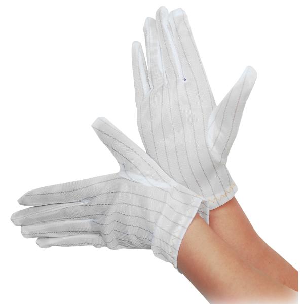 High Dexterity 10e10 Ohm Polyester Cleanroom ESD Hand Gloves