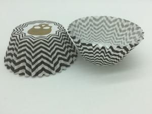 China Zombie Head Black And White Striped Cupcake Liners Single Wall Various Size wholesale