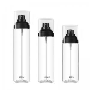China 100ml 120ml 150ml Clear Plastic Cosmetic Containers With Fine Mist Sprayer on sale