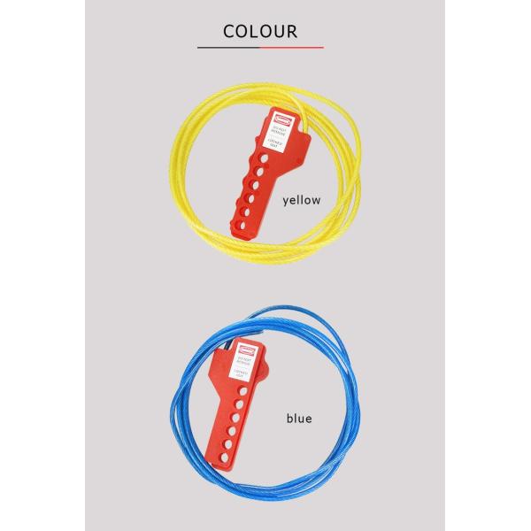 Yellow Adjustable Cable Lockout Impact Resistant Lock Handle Rotatable