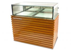 China Wood / Stainless Steel Base Glass Cake Refrigerator Showcase / Pastry Display Cabinet wholesale