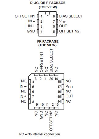 Low Noise TLC271CP amplifier Programmable IC Chips 18 V Supply voltage