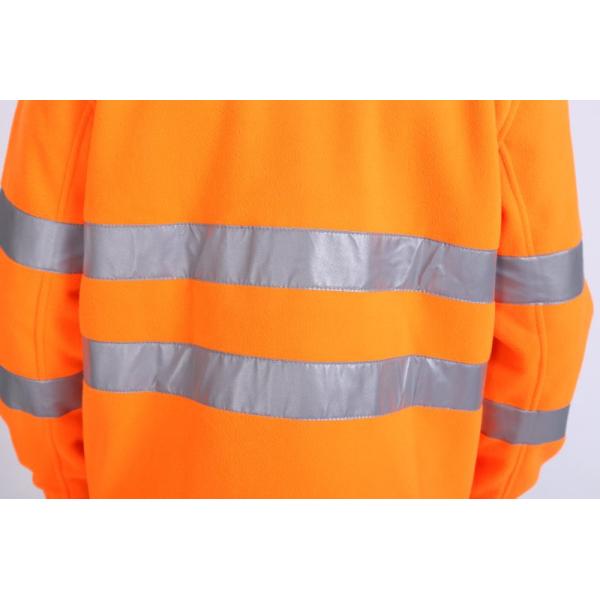 100% Polyester Microfleece Hi Vis Fleece Jacket , 360gsm Cold Weather Work Jacket