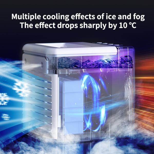 Desktop Mini Air Cooler 870g ABS Material Dual Spray USB Charging Plug-in Dual Purpose