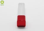 Square Empty Lip Gloss Tubes 5ml 6ml 8ml With Glossy Electroplating Red Cap