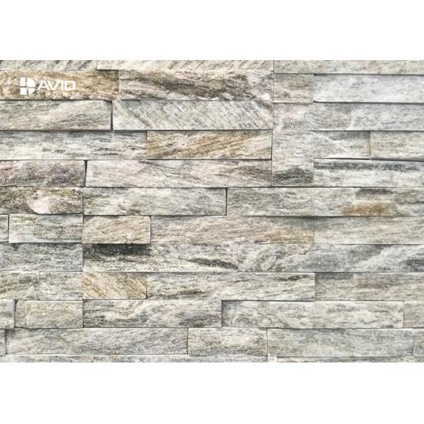 Natural Quartzite Cultured Stone Tile Grey And Beige Color Abrasion Resistance