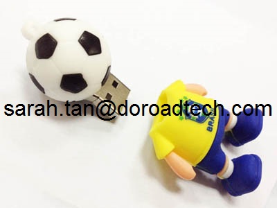 High Quality Promotion Gift Football Boy USB Flash Disk/Customized PVC USB Pen Drive