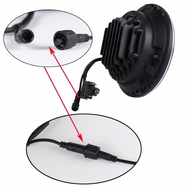 7 Inch Round RGB Halo Car Lights Bluetooth Control Headlights High / Low Beam For Driving Light