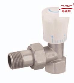 China yomtey brass hand temprerature control valve(angle type) wholesale