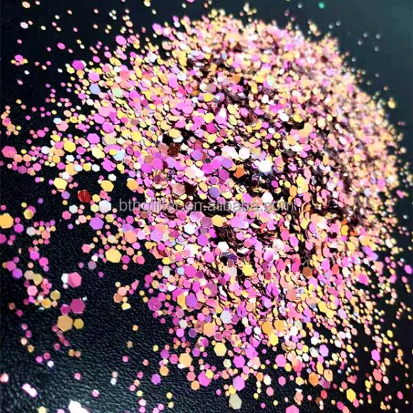 Excellent Nail Art Effect in Chunky Polyester Shifting Glitter for Mixed Chameleon Glitter