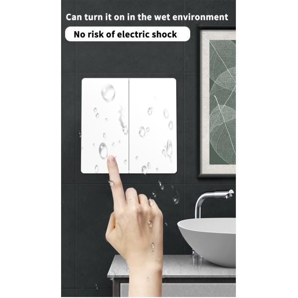 16A 433Mhz Wireless Kinetic Energy Switch 2 Way Push Button Waterproof Light Switch