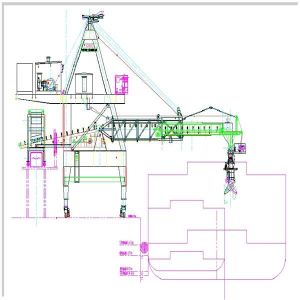 Screw Type Ship Loader For Bulk Material Handling At Seaport Terminal