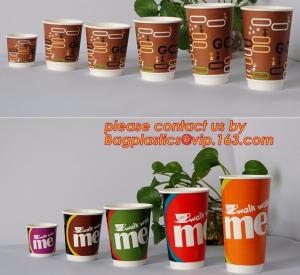 China 12oz double wall disposable custom printed ripple paper cup, paper tea cups disposable double wall paper cups supplier on sale
