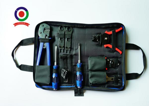 Quality Blue Solar PV Tool Kits Carbon Steel Material With  Crimping Stripper And Cutter for sale