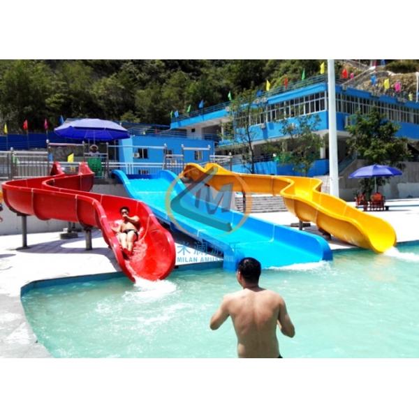 Fiberglass Curved Spiral Water Slide Custom Height For Indoor Outoor Usage