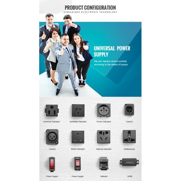 Black Brush Conference Meeting Table Power Outlet Switch Socket Netbox